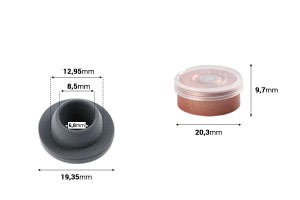 Aluminiumdeckel mit transparentem Kunststoffdeckel und Silikonstecker - 12 Stck-εικόνα_διαστάσεις