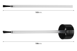 Brosse avec bouchon en plastique noir pour bouteilles avec col PP18 - 20 pcs-2