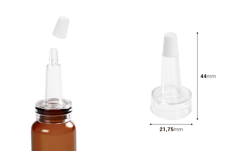 Coperchio in plastica trasparente con punta in silicone - 12 pz Coperchio in plastica trasparente con punta in silicone - 12 pz-imazh_dimensione