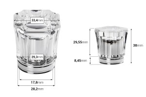 Pompe de pulvérisation acrylique 15/400 et capuchon de couleur or ou argent - disponible en paquet de 6 pièces-εικόνα_διαστάσεις