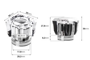 Acryl-Sprühpumpe und Kappe mit 15/400-Finish in Gold- oder Silberfarbe – erhältlich in einer Packung mit 6 Stück-εικόνα_διαστάσεις