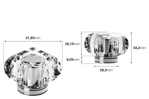 Pompe de pulvérisation acrylique et capuchon (15/400) de couleur or ou argent - 6 pcs-εικόνα_διαστάσεις