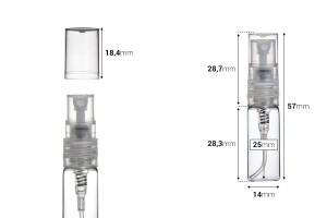 Γυάλινο μπουκαλάκι με σπρέυ για αρώματα 3 ml με πλαστικό καπάκι-εικόνα_διαστάσεις