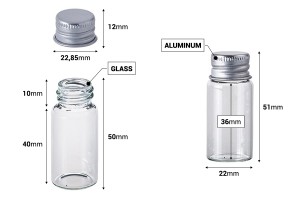 Petits flacons de 10 ml avec bouchon en aluminium en lot de 12 pièces-2