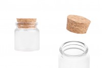 20ml mini glass jar with cork stopper for wedding or christening decoration in size 37x47 mm  - available in a package with 12 pcs