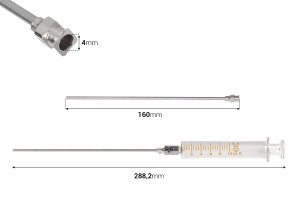 Glasspritze 10ml mit metallischer Nadel-2