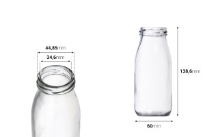 Petite bouteille en verre de 250ml pour la limonade et le jus - accepte le couvercle avec un trou pour la paille-2
