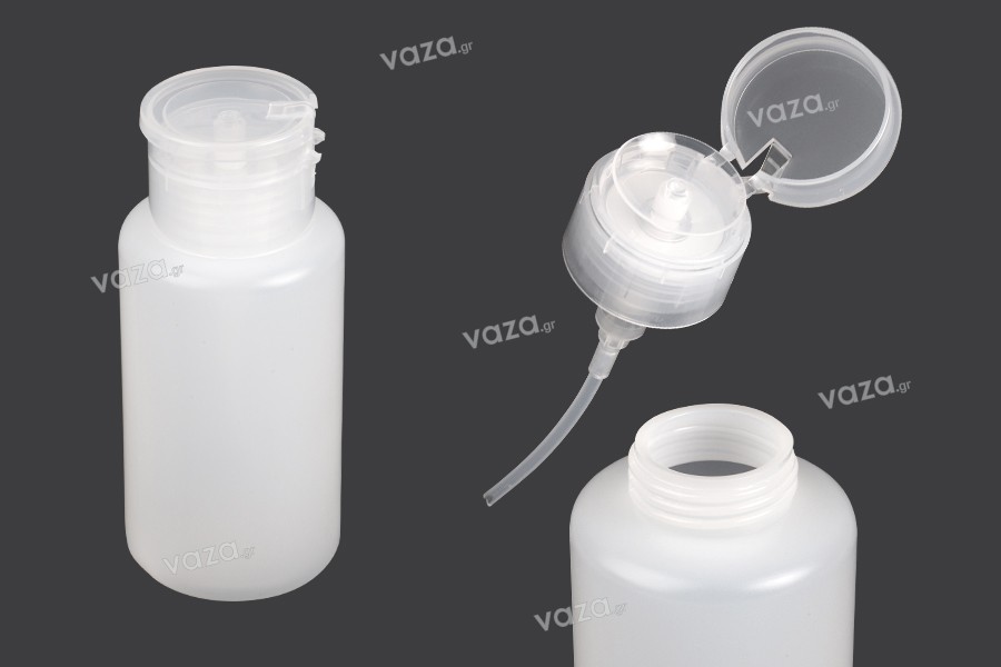 Πλαστικό μπουκάλι 200 ml με αντλία pumper για ασετόν - 12 τμχ