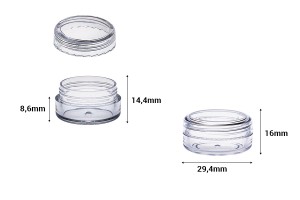 Pot en acrylique de 5 ml transparent avec couvercle-2