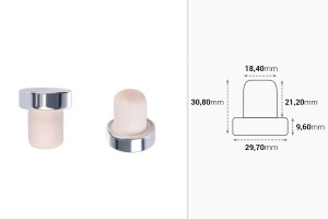 Synthetischer Korken aus Silikon mit silbernem glänzenden Kopf F19-εικόνα_σύνθεση
