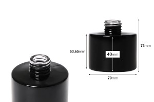 Zylindrische Glasflasche 100 ml in schwarzer Farbe geeignet für aromatische Räume aromatic-2