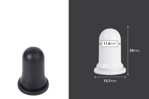Ciuccio di colore bianco o nero opaco per contagocce da 5 a 100 ml-εικόνα_διαστάσεις