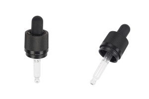 Compte-gouttes de 10 ml avec sécurité CRC, pipette en MAT noir et graduation - convient pour la cigarette électronique (emballage individuel)-εικόνα_προϊοντική