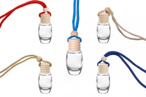 Flacon de 10 ml pour parfum de voiture ovale avec couvercle et bouchon en bois - 25 pcs-εικόνα_προϊοντική