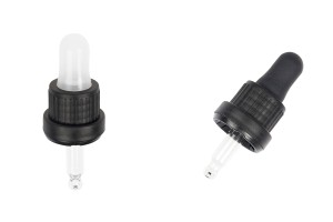 5 ml Tropflehre mit schwarzer breiter Sicherheitskappe, ohne Sortierung und transparentem oder schwarzem MAT-Schnuller - in Einzelverpackung-εικόνα_προϊοντική