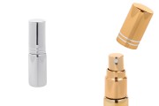Tester αρωμάτων 5 ml γυάλινο με σπρέι-καπάκι και επικάλυψη αλουμινίου σε χρυσό ή ασημί γυαλιστερό UV