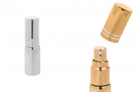Tester αρωμάτων 5 ml γυάλινο με σπρέι-καπάκι και επικάλυψη αλουμινίου σε χρυσό ή ασημί γυαλιστερό UV