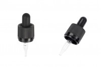 Compte-gouttes de 5 ml avec embout, sécurité CRC et graduation adapté à la cigarette électronique - pipette en noir MAT ou brillant en emballage individuel