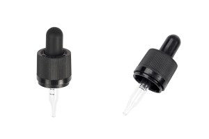 Pipettenmontur 5ml mit Spitze, CRC Sicherheitsverschluss und Skala geeignet für Liquidflaschen- schwarzer oder schwarzer matt Gummi-produktbild
