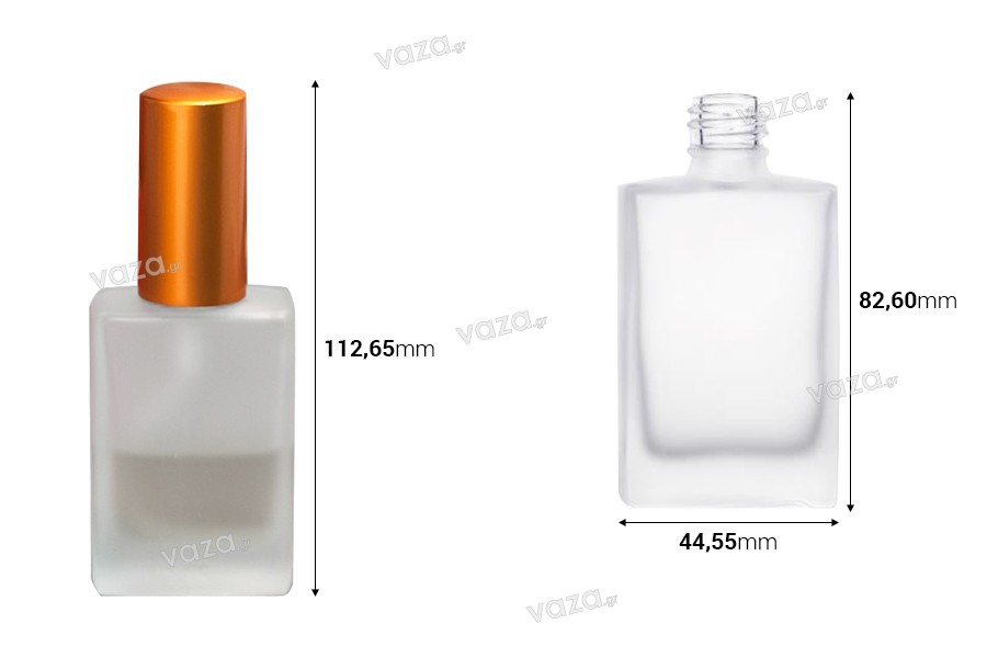 Flacone in vetro sabbiato da 30 ml per profumi a forma particolare (18/415)