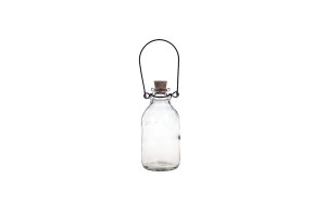 Glasflasche mit metallischem Henkel und Spitzkorken 100ml-4
