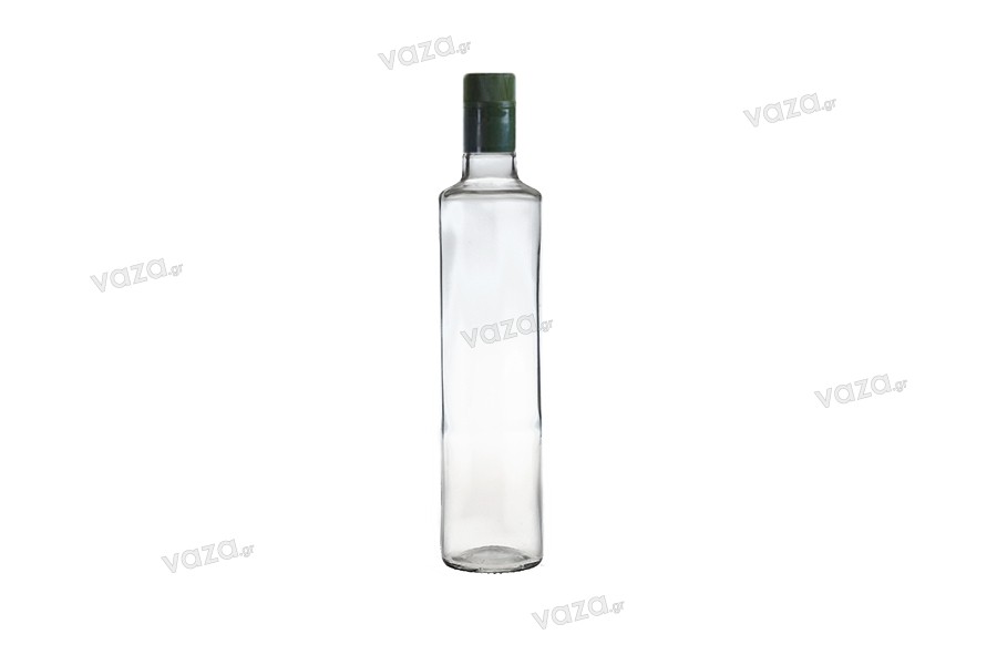 Boyun Guala Guvenlik Kapakli 500 Ml Zeytinyagi Ve Sirke Icin Seffaf Cam Sise
