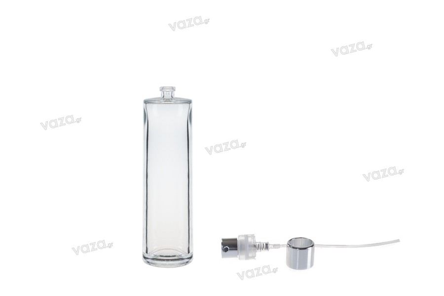 Sticluță de parfum cilindrică 100ml, cu închidere de siguranță "Crimp" 15 mm