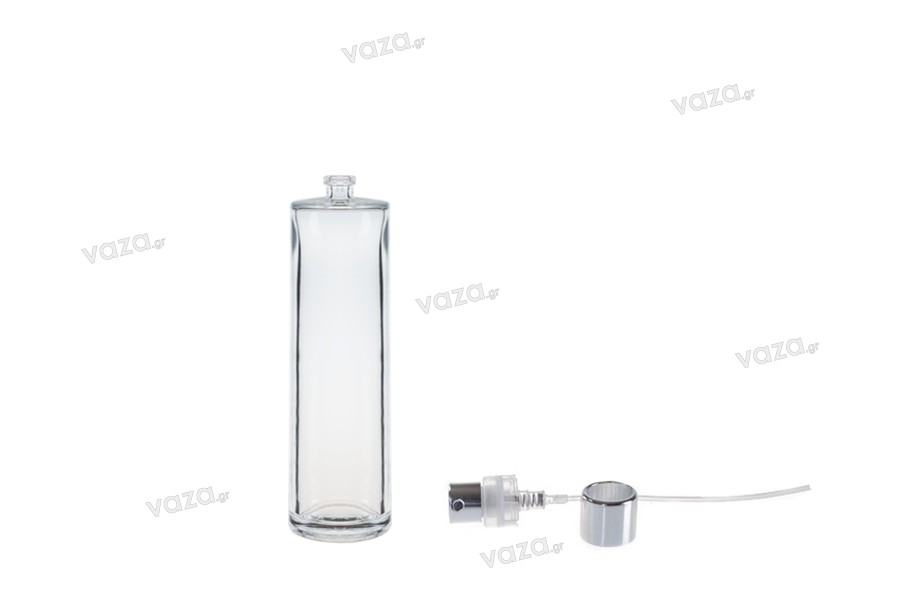 Perfume bottle cylindrical 100ml with secure closure "Crimp" 15 mm