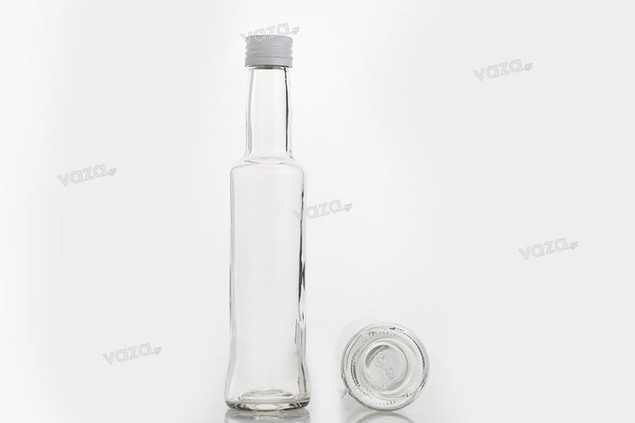 200ml glass bottle for spirits with screw neck and PP28 finish