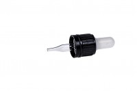 Dropper - Glass pointed pipette 5 ml in individual package (black tamper-evident cap - transparent bulb)