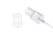 Transparent plastic mist spray pump for 18/410 bottle neck