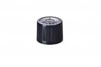 Black child-resistant cap with PP18 mm finish