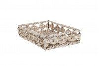 Rectangular wicker basket with metal frame, knitted with rod lining - 300x200x68