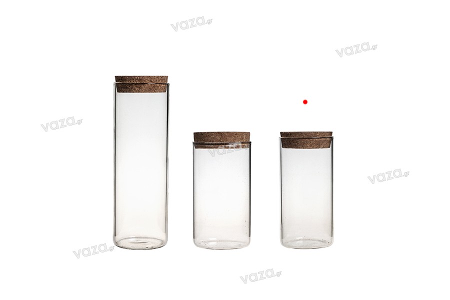 250ml glass candle jar with cork lid