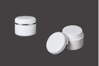 Δίπατο λευκό ακρυλικό βαζάκι 5ml με παρέμβυσμα - 12 τμχ
