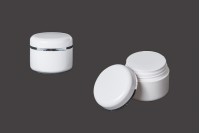 5ml white double wall acrylic cream jar with sealing disc - 12 pcs.