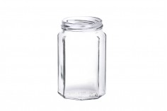 317 ml octagonal glass jam or honey jar 