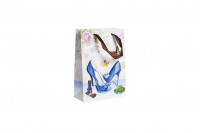 Sac cadeau en papier 3-D, motif « escarpins bleus », taille « S », 180 x 85 x 250 mm