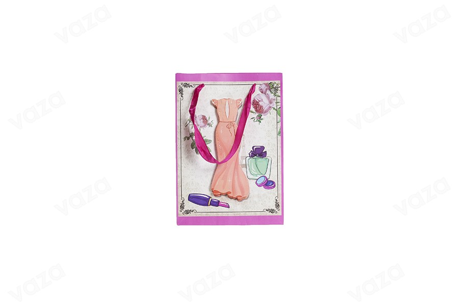 Sac cadeau en papier 3-D, motif « robe orange », taille « S », 180 x 85 x 250 mm Sac cadeau en papier 3-D, motif « robe orange », taille « S », 180 x 85 x 250 mm-photo_dimensions