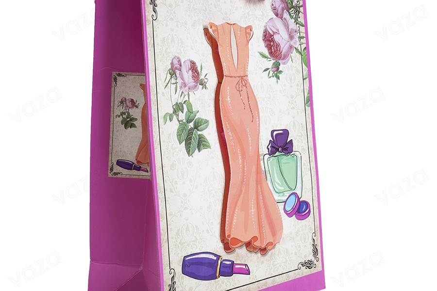Sac cadeau en papier 3-D, motif « robe orange », taille « S », 180 x 85 x 250 mm Sac cadeau en papier 3-D, motif « robe orange », taille « S », 180 x 85 x 250 mm-