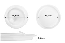 Joint en plastique (PE) blanc hauteur 3,15 mm - diamètre 34,90 mm (petit : 29,70 mm) - 12pcs Joint en plastique (PE) blanc hauteur 3,15 mm - diamètre 34,90 mm (petit : 29,70 mm) - 12pcs-photo_produit