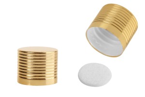 Couvercle en plastique PP18 avec couvercle en aluminium brillant doré avec joint interne-εικόνα_προϊοντική