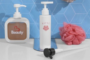 Pompe 24/410 pour crème, plastique de couleur noire ou blanche mate avec sécurité-εικόνα_σύνθεση