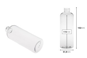 Bouteille PET 250 ml transparente (PP 24/410)-photo_dimensions