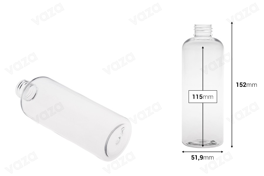 Μπουκάλι PET 250 ml σε διάφανο χρώμα (PP 24/410)-εικόνα_διαστάσεις
