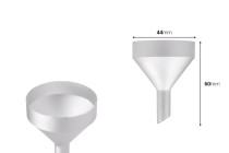Χωνί αλουμινένιο ασημί ΜΑΤ - διάμετρος 44 mm (απόληξη 10 mm) Χωνί αλουμινένιο ασημί ΜΑΤ - διάμετρος 44 mm (απόληξη 10 mm)-εικόνα_διαστάσεις