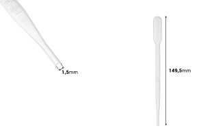 Compte-gouttes en plastique de 2 ml avec graduation - Lot de 100 pièces-εικόνα_διαστάσεις