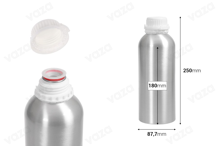 Αλουμινένια φιάλη 1000 ml για αποθήκευση essence, αρωμάτων και αλκοολούχων διαλυμάτων με τάπα και καπάκι ασφαλείας Αλουμινένια φιάλη 1000 ml για αποθήκευση essence, αρωμάτων και αλκοολούχων διαλυμάτων με τάπα και καπάκι ασφαλείας-εικόνα_διαστάσεις