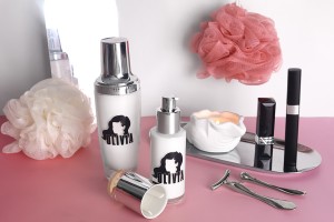 Flasche 50ml transparent mit silberner Pumpe und Deckel-bildgruppe