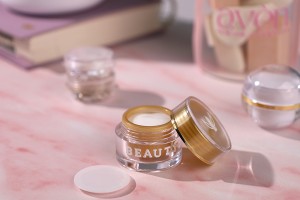 Petit pot rond de luxe de 5ml en acrylique avec joint intérieur sur le couvercle et plastique sur le pot - 12 pcs-εικόνα_σύνθεση